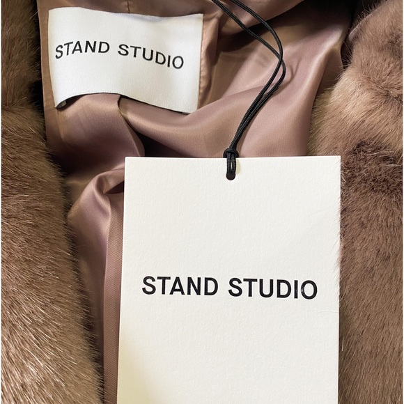 NEW STAND STUDIO Faux Fur Coat, "Janice", One Size - Picture 8 of 12